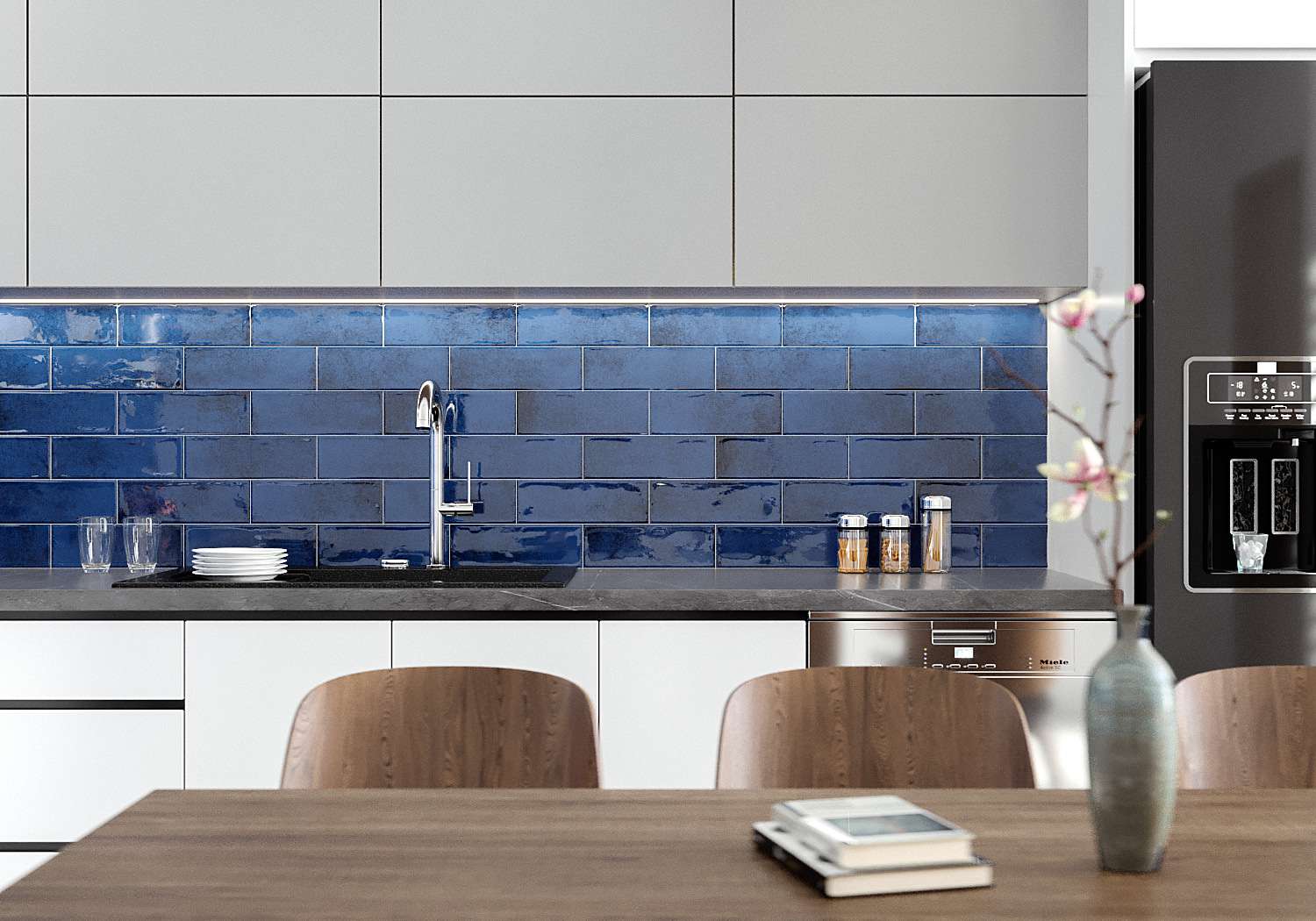 Golden Tile_Vintage Dark Blue fényes falicsempe 10 x 30 x 0,6 cm /VGM061/