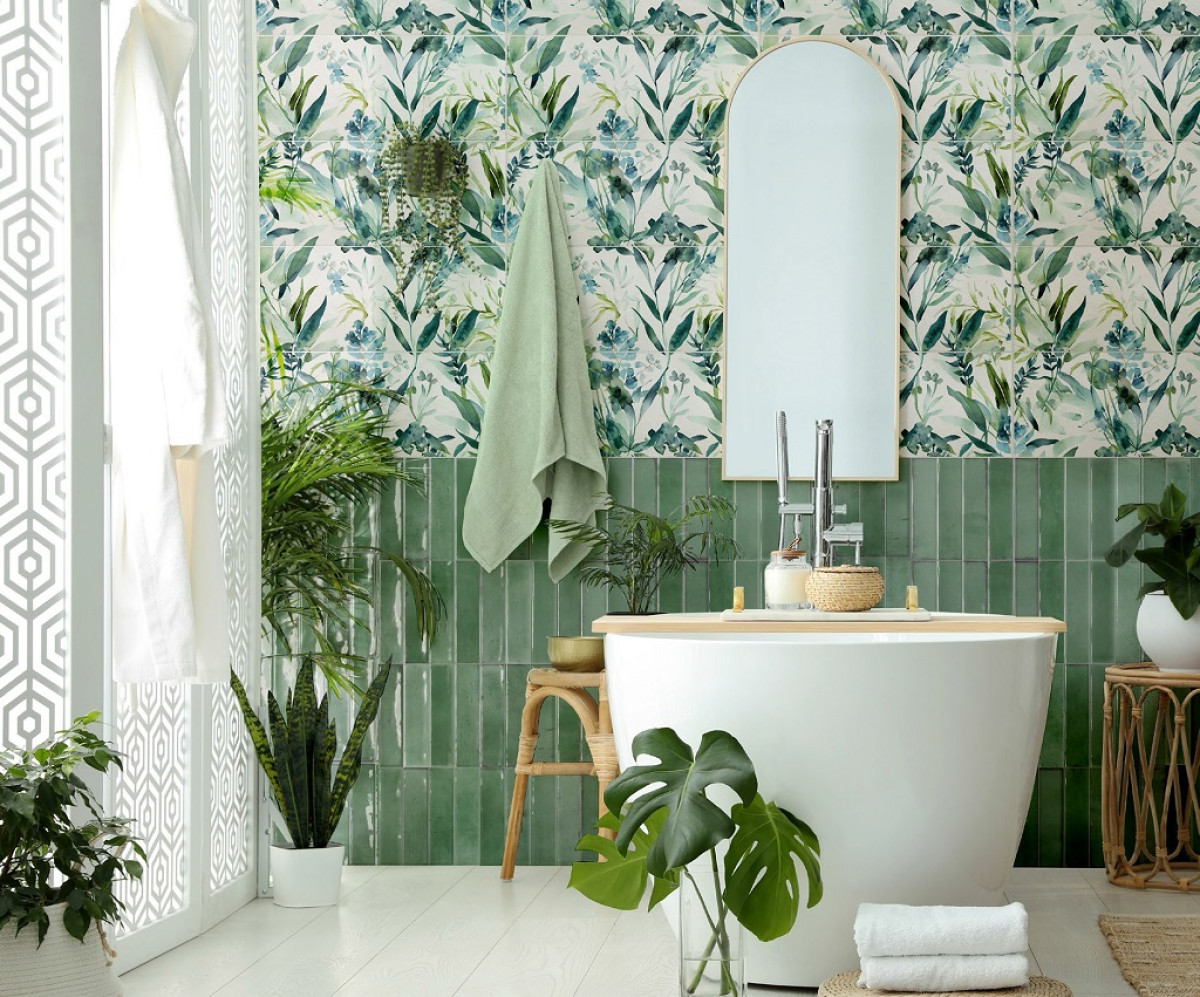Savoia Italia_ Artisan Verde  fényes fali csempe 25*60*0,83 cm