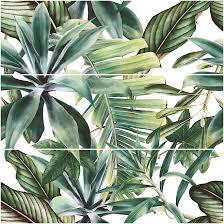 Savoia Italia_Botanical fényes Green Savage Dekor (A+B+C)  fali csempe 25*75*0,85 cm