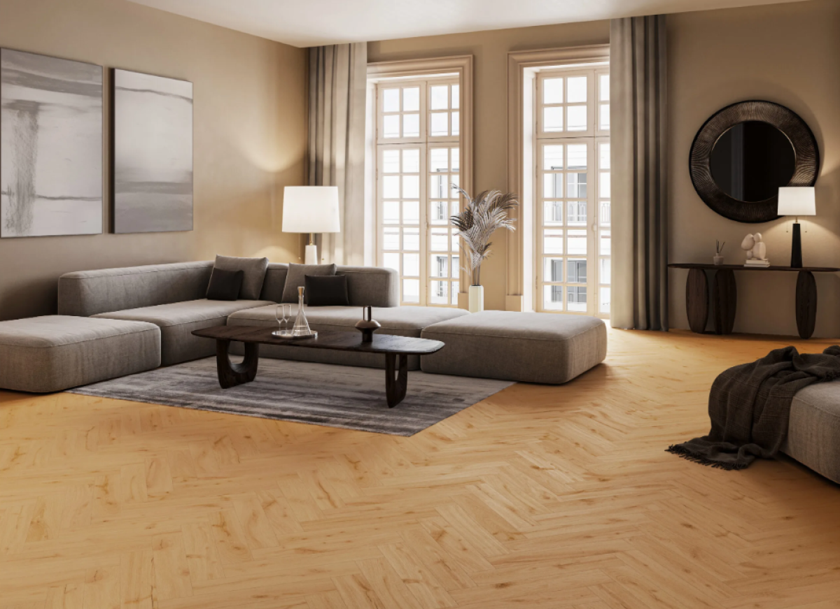 Melegburkolat_Barlinek SPC Ginger Oak halszálkás 639,5*127,9*6mm