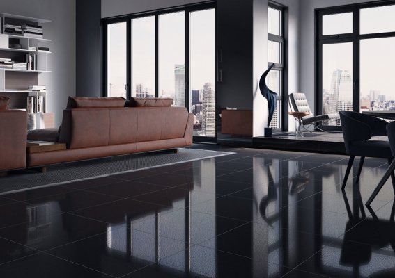 Cerrad Cambia Black 59,7x59,7 cm padlólap