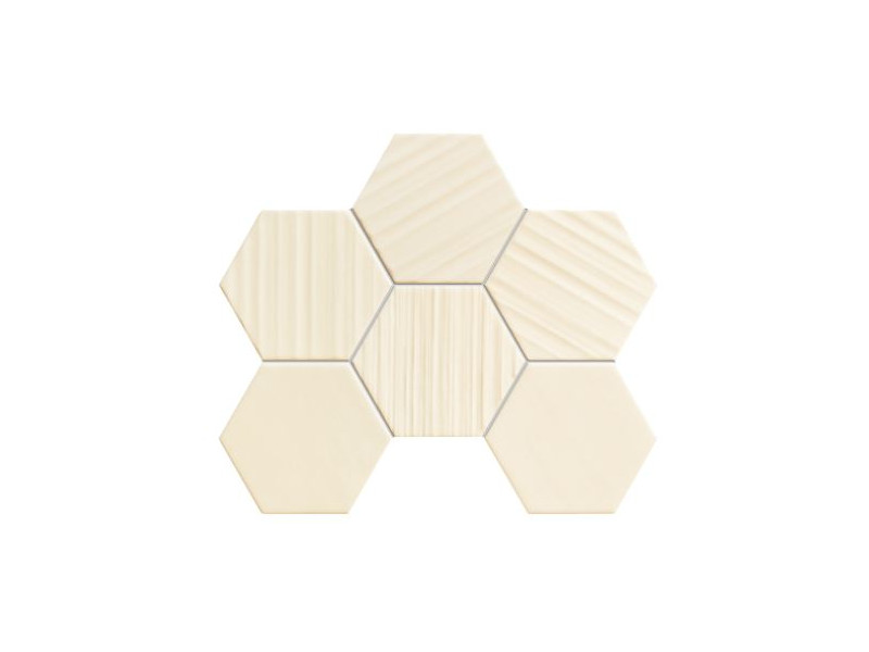Tubadzin_Horizon Hex Ivory Mosaic fényes/matt fali csempe 22,1*28,9 cm