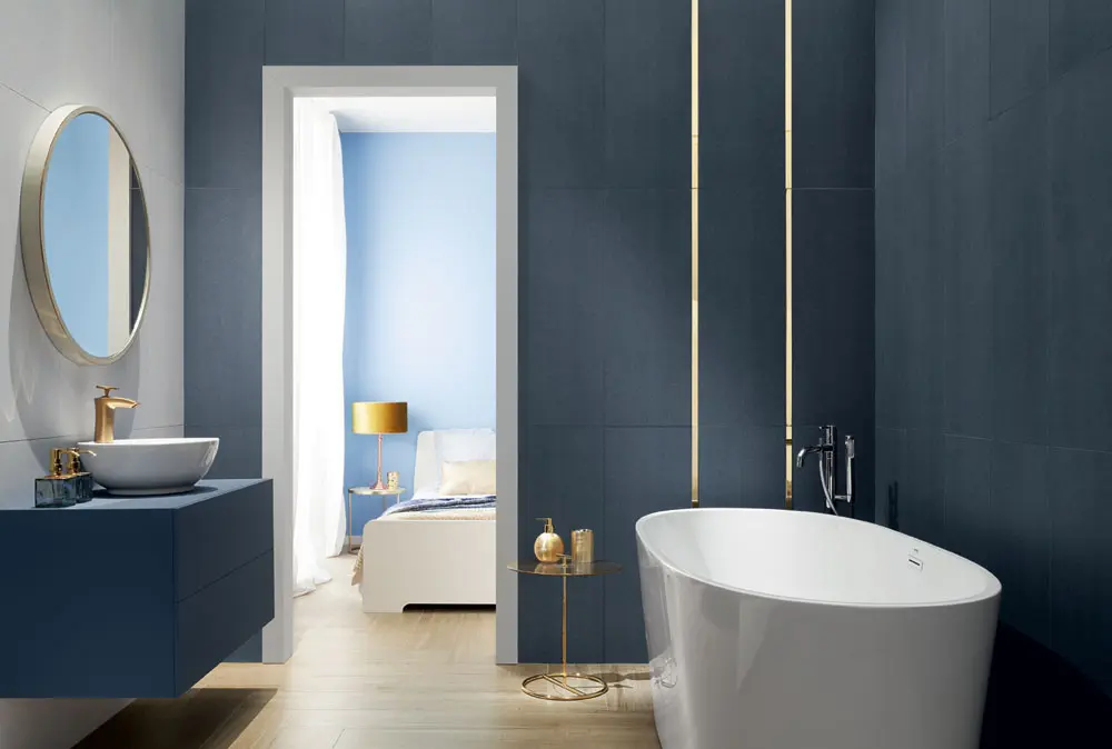 Tubadzin_House of Tones Blue Ret matt fali csempe 32,8*89,8 cm
