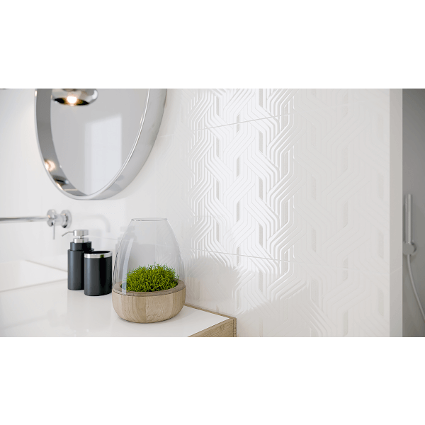 Paradyz_Synergy Bianco Inserto fényes fali csempe 30*60cm