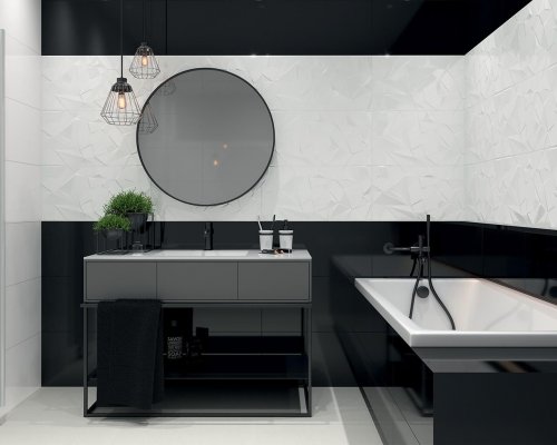 Paradyz_Synergy Nero fényes fali csempe 30*60cm
