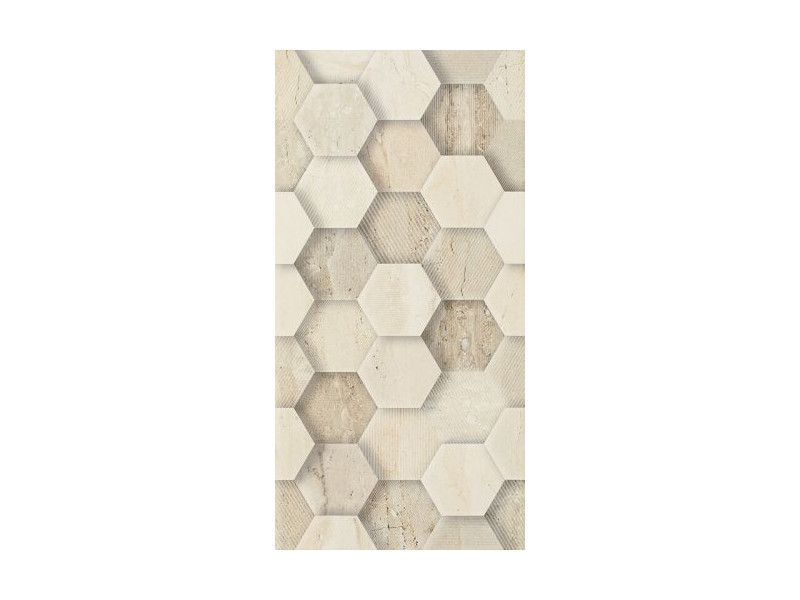 Paradyz_Sunlight Stone Beige Decor Geometryk fényes fali csempe 30*60 cm