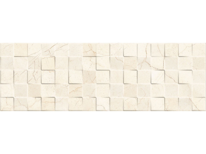 Valore_Tajmahal Cubik Crema Marfil Decorado fényes fali csempe 25*75 cm
