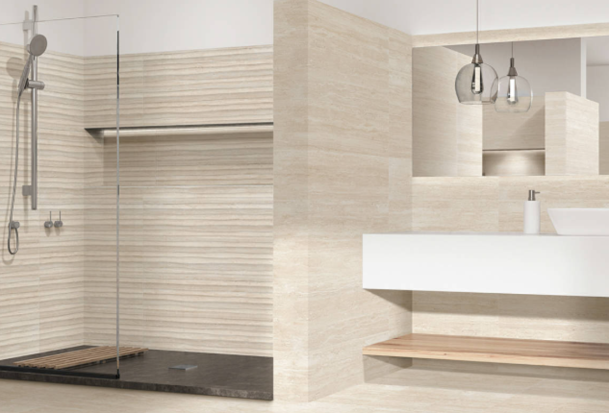 Valore_Tajmahal Dune Crema Marfil Decorado fényes fali csempe 25*75 cm