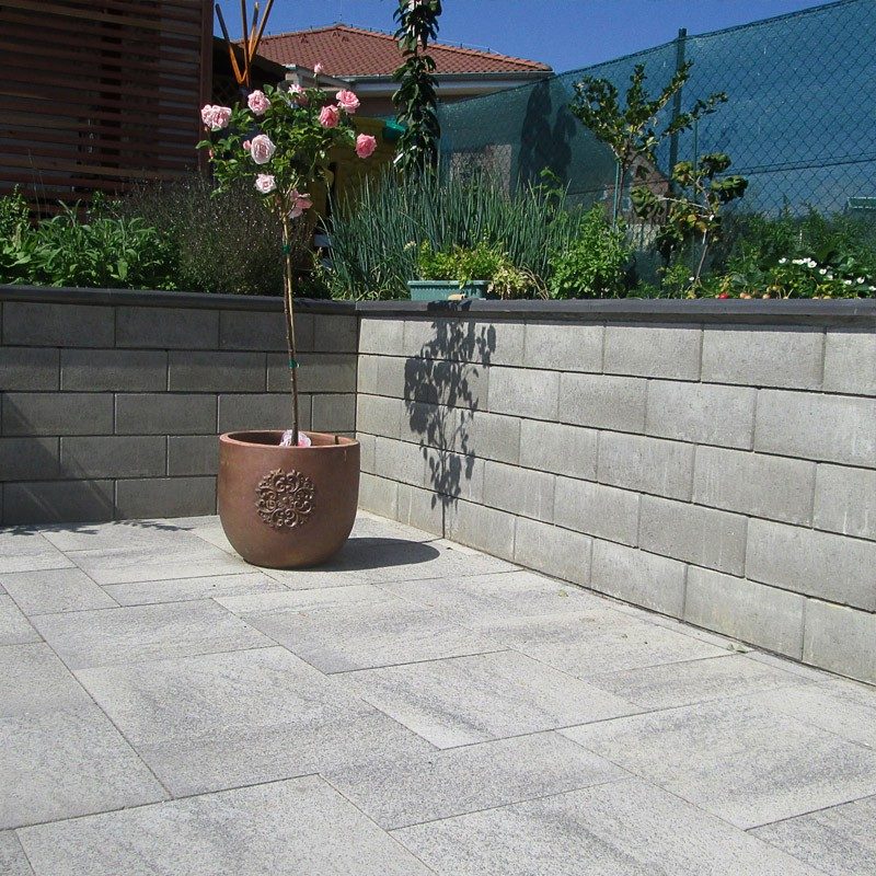 SEMMELROCK_RIVAGO FÉLKŐ 20x20x16 CM KÖZÉPSZÜRKE