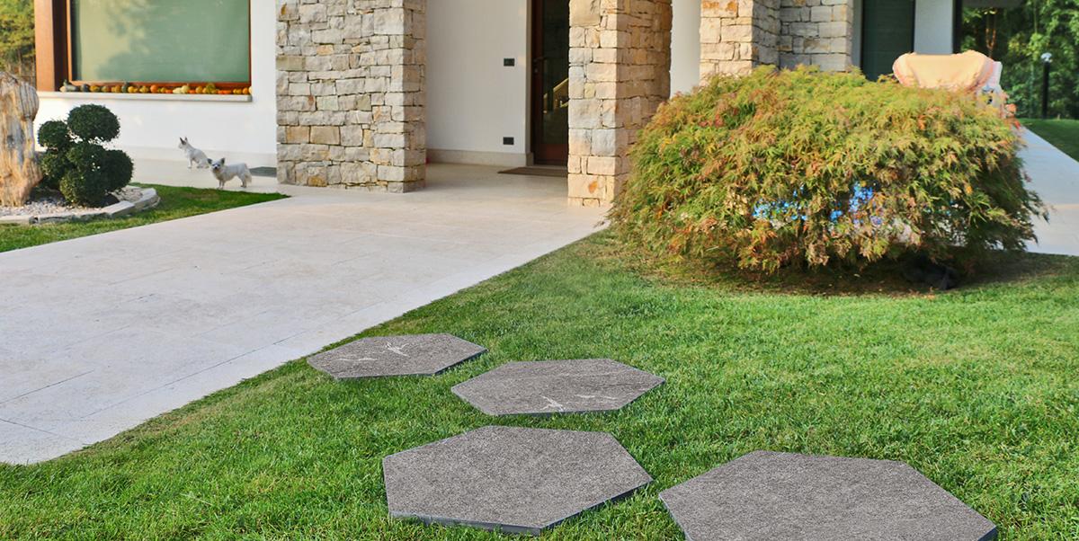 Kőporcelán_StoneGres_ Esagono Grigioni(Natural) 60 x 52 x 2 cm
