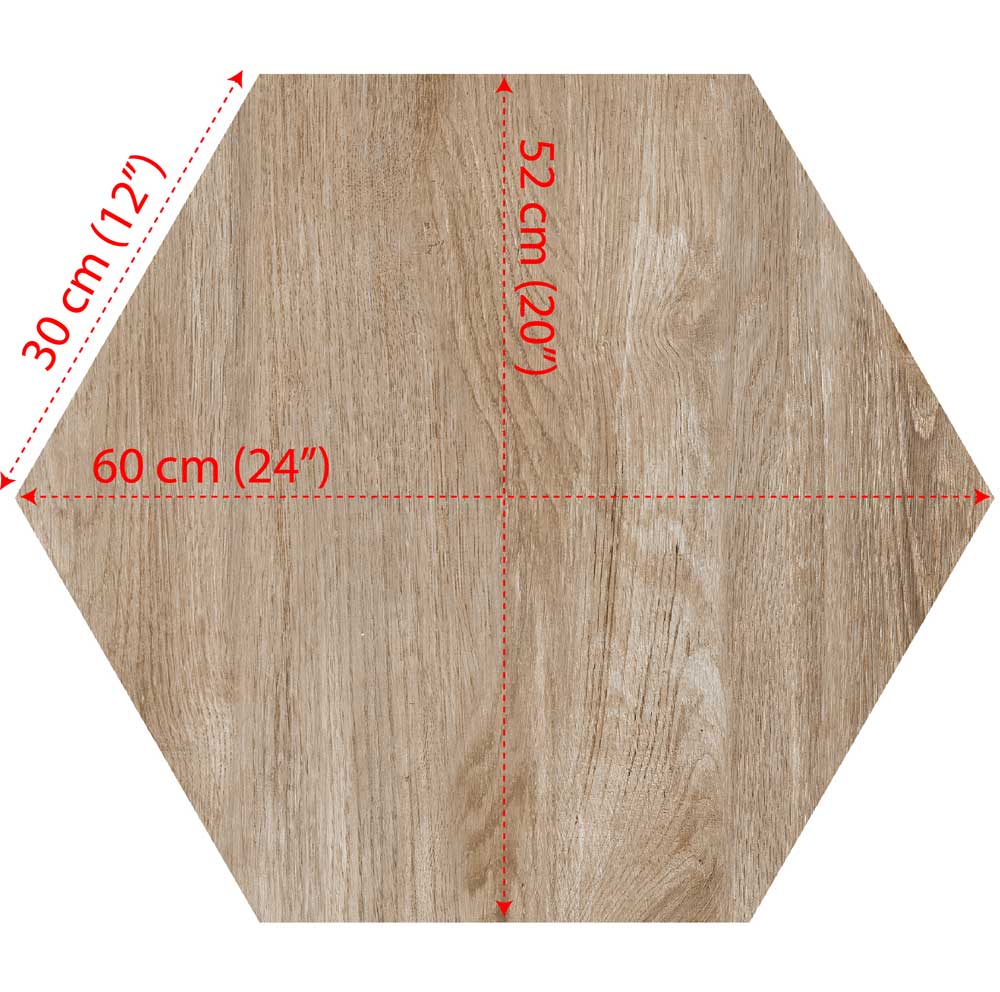 Kőporcelán_StoneGres_ Esagono Foresta Chiaro (Natural) 60 x 52 x 2 cm