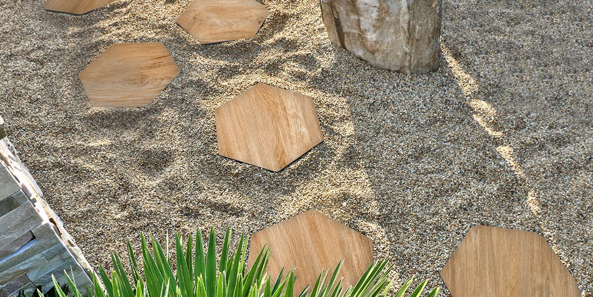 Kőporcelán_StoneGres_ Esagono Foresta Chiaro (Natural) 60 x 52 x 2 cm