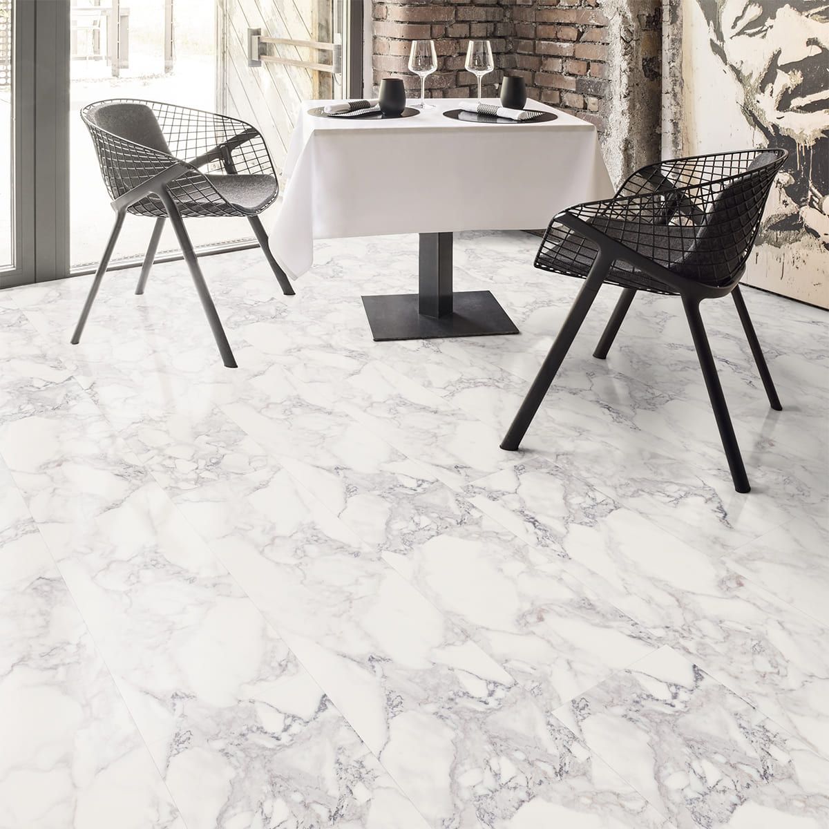 KAINDL FLOORganic XPT supreme EASY TOUCH Laminált 8.5  márvány WHITE 1383 x 244 x 8.5 mm /O960/