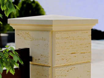 Star Stone_Róma Oszlop fedkő alátét, vizorral 45 x 48 x 5cm Smoke