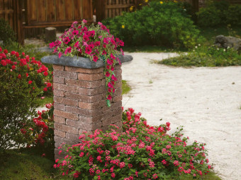 Téglakő kerti díszpillér 36x36x85/5 cm fahéj