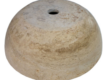 Természetes kőburkolatok_Travertin mosdókagyló (átmérő 42 cm, magasság 15 cm, falvastagság 2 cm)