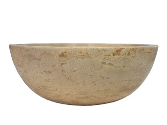 Természetes kőburkolatok_Travertin mosdókagyló (átmérő 42 cm, magasság 15 cm, falvastagság 2 cm)