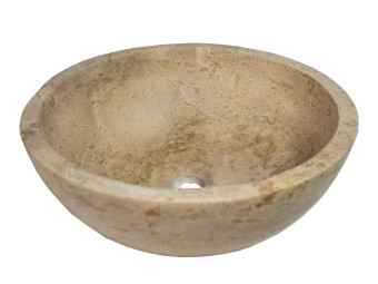 Természetes kőburkolatok_Travertin mosdókagyló (átmérő 42 cm, magasság 15 cm, falvastagság 2 cm)