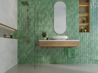 Golden Tile_Lugano Green fényes falicsempe 7,5 x 30 x 0,6 cm /LA4011/