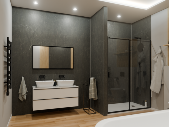 Modee_Monreale Black struktúrált SPC falpanel /WMS518C/ 1175*2800*4 mm