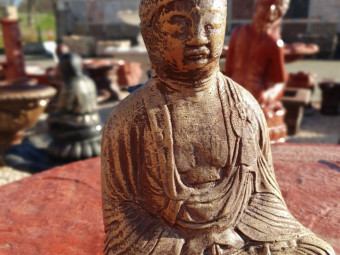Kerti díszek Buddha imádkozó 28 cm barna
