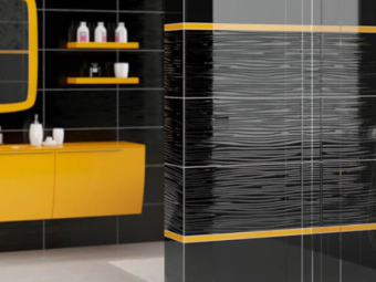 Paradyz_Synergy Nero STR A fényes fali csempe 30*60cm