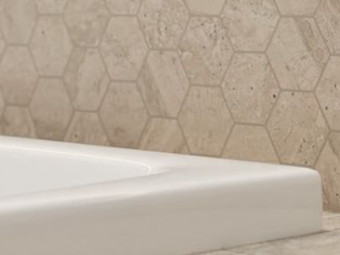 Paradyz_Sunlight Stone Beige Mosaic Prasowana Hexagon fényes fali csempe 22*25,5 cm
