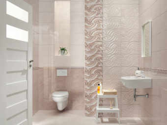 Arté_Navara Beige Decor fényes fali csempe 25*36 cm