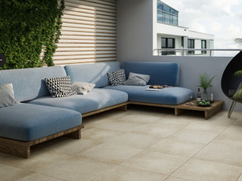 KŐPORCELÁN_PARADYZ_2CM_TERRACE Beige rect. 595x595x20