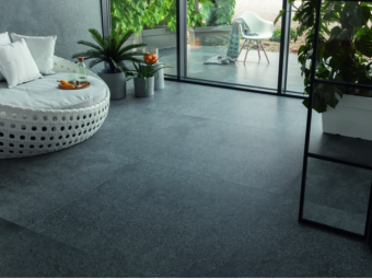 Tubadzin Monolith_Terrazzo Grafit Mat gres burkolat 119,8x119,8*0,6 cm