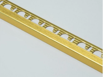 Szögletes Profilok_Progress Projolly Square Szögletes Polírozott Szálcsiszolt Arany Alumínium Élprofil 8 mm 2,7m/szál /PJQSBOS 08/