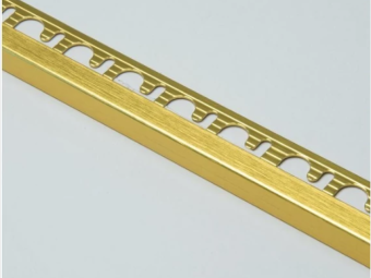 Szögletes Profilok_Progress Projolly Square Szögletes Polírozott Szálcsiszolt Arany Alumínium Élprofil 12,5 mm 2,7m/szál /PJQSBOS 125/