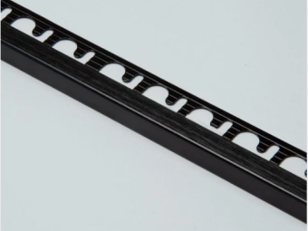 Szögletes Profilok_Progress Projolly Square Szögletes Polírozott Szálcsiszolt Fekete Alumínium Élprofil 10 mm 2,7m/szál /PJQSNS 10/