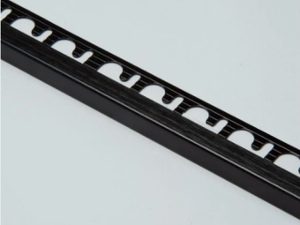 Szögletes Profilok_Progress Projolly Square Szögletes Polírozott Szálcsiszolt Fekete Alumínium Élprofil 12,5 mm 2,7m/szál /PJQSNS 125/