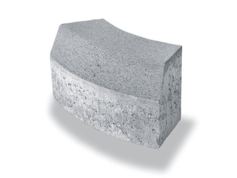 SEMMELROCK_ÍVES ÚTSZEGÉLY 39x25x15 CM SZÜRKE