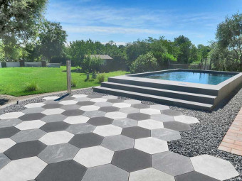 Kőporcelán_StoneGres_ Esagono Quarzite Bianca (Natural) 60 x 52 x 2 cm