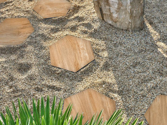 Kőporcelán_StoneGres_ Esagono Foresta Chiaro (Natural) 60 x 52 x 2 cm