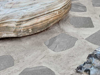 Kőporcelán_StoneGres_ Passo Giapponese Dark Grey 42 x 36 x 2 cm