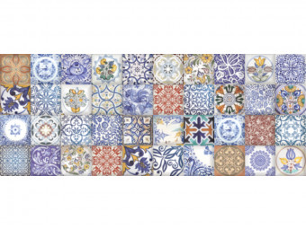 ZALAKERÁMIA_CARNEVAL többszínű dekor fényes falicsempe 20X50X0,9 cm